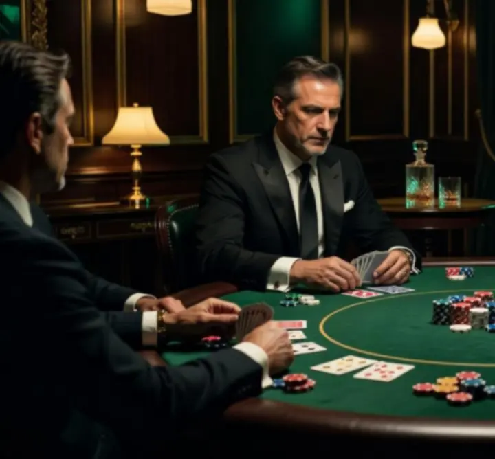 Stół pokerowy podczas nastrojowego Poker Night z udziałem gości 'RED ROCK SOFTWARE' ŁUKASZ ROZPONDEK